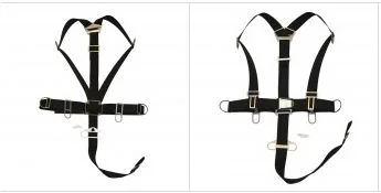 sidemount y-style harness and h-style harness