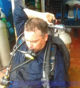 technical diving valve drills reaching
