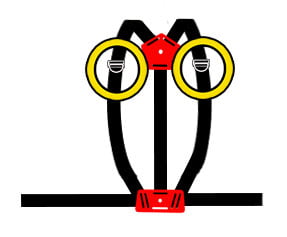 how to configue a custom sidemount harness: step 3d shoulder webbing hardware