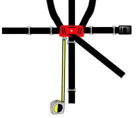 how to configue a custom sidemount harness: step 10 measure and install the crotch strap