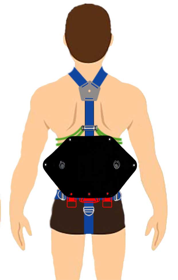 The Deco Sidemount wing attached to the harness