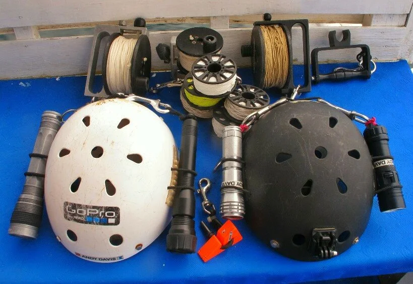 Specialist equipment required for advanced wreck penetration diving.