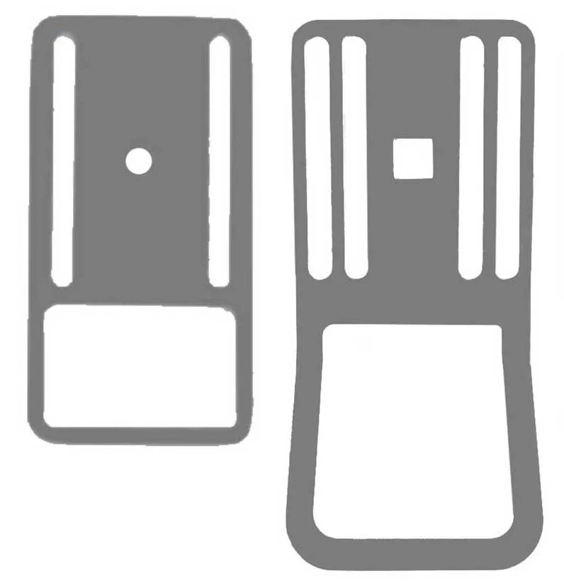Example square D-rings for sidemount diving