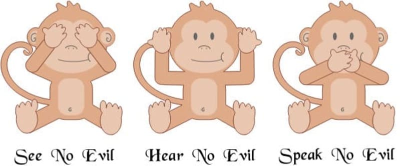 The three wise monkey are not good for risk assessment in scuba diving